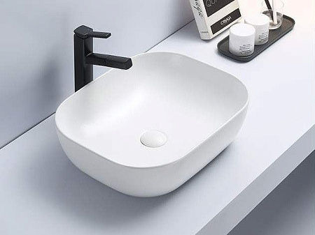 Раковина CeramaLux 78104MW накладная, белый матовый