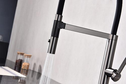 Смеситель для кухни Paulmark LEADER вороненая сталь Le214101-GM Смеситель для кухни Paulmark LEADER вороненая сталь Le214101-GM