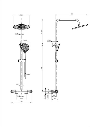 Душевая система Wonzon & Woghand с термостатом, хром (WW-B3045-A-CR) Душевая система Wonzon & Woghand с термостатом, хром (WW-B3045-A-CR)