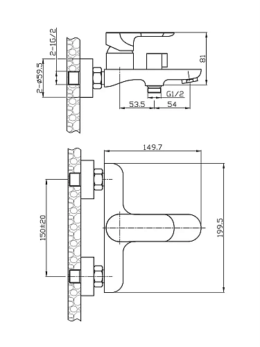 Смеситель для ванны Agger Gorgeous A0210000 Смеситель для ванны Agger Gorgeous A0210000