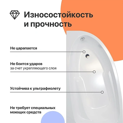 Акриловая ванна DIWO Валдай R 150x95 с каркасом 567953 Акриловая ванна DIWO Валдай R 150x95 с каркасом 567953