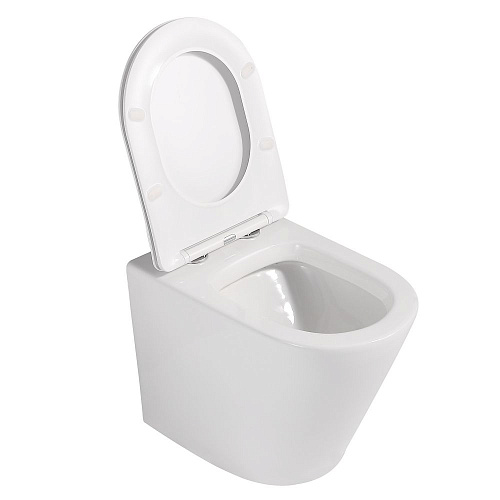 Унитаз приставной ABBER Bequem AC1113 белый, безободковый с крышкой микролифт Унитаз приставной ABBER Bequem AC1113 белый, безободковый с крышкой микролифт