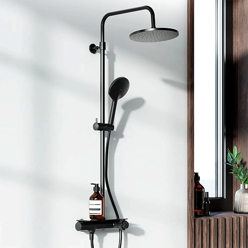 Душевая система Damixa Jupiter 977750300 с термостом черный Душевая система Damixa Jupiter 977750300 с термостом черный