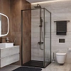 Душевой уголок CEZARES LUX-A-FS-1-90-C-GM 90x90 см, профиль оружейная сталь, стекло прозрачное Душевой уголок CEZARES LUX-A-FS-1-90-C-GM 90x90 см, профиль оружейная сталь, стекло прозрачное