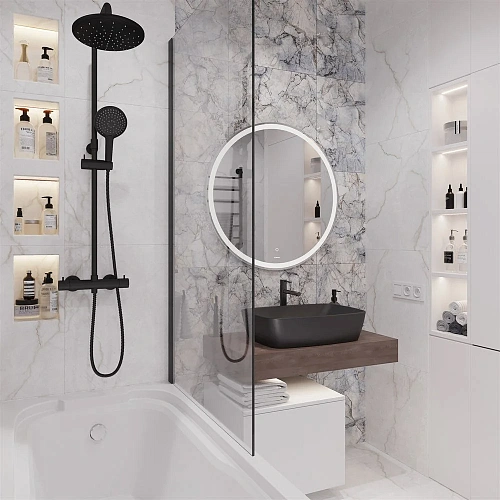 Комплект мебели STWORKI Ольборг 80 столешница дуб карпентер, без отверстий, с тумбой 50, с раковиной 542618 Комплект мебели STWORKI Ольборг 80 столешница дуб карпентер, без отверстий, с тумбой 50, с раковиной 542618