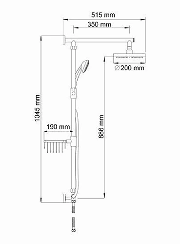 Душевая система WasserKRAFT A015 хром Душевая система WasserKRAFT A015 хром