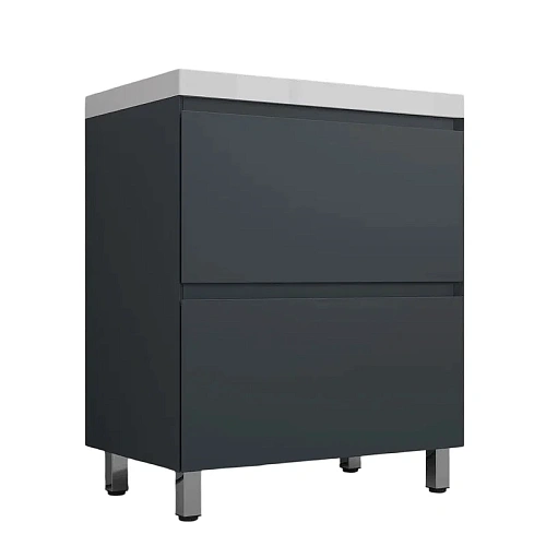 Тумба под раковину Style Line Манхэттен 70 см ЛС-00002375 напольная, графит Тумба под раковину Style Line Манхэттен 70 см ЛС-00002375 напольная, графит