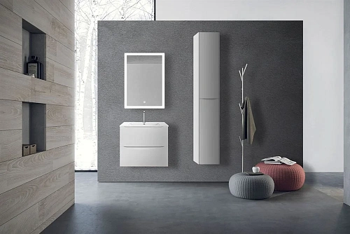 Тумба под раковину Vincea Mia 600 подвесная, 2 выкатных ящика soft close, G.White VMC-2MC600GW Тумба под раковину Vincea Mia 600 подвесная, 2 выкатных ящика soft close, G.White VMC-2MC600GW