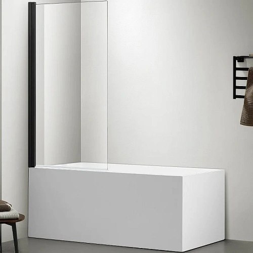 Шторка на ванну Aquatek поворотная 800X1500 профиль черный, стекло прозрачное AQ DEL SBA 08015BL Шторка на ванну Aquatek поворотная 800X1500 профиль черный, стекло прозрачное AQ DEL SBA 08015BL