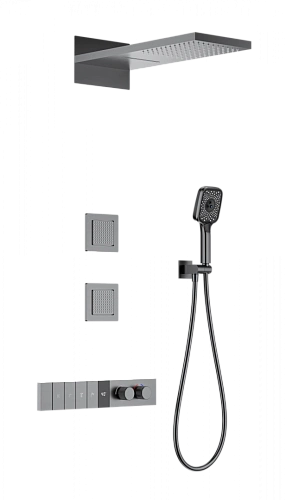 Душевая система Wonzon & Woghand с термостатом, встраиваемая, темный графит (WW-D4538-A-BGG) Душевая система Wonzon & Woghand с термостатом, встраиваемая, темный графит (WW-D4538-A-BGG)