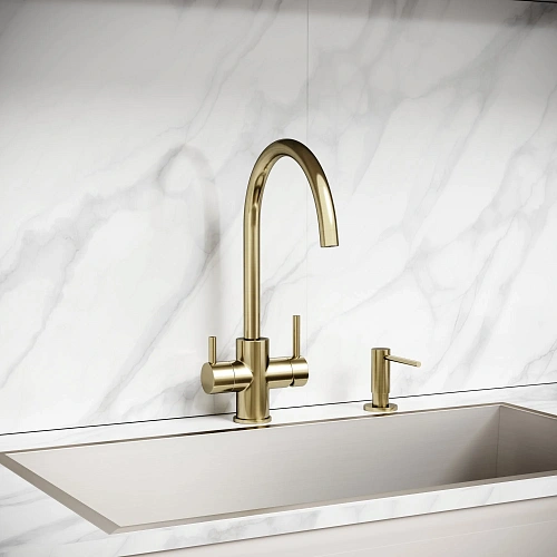 Смеситель для кухни SANCOS Taper SC4012BG с возможностью подключения фильтра, брашированное золото Смеситель для кухни SANCOS Taper SC4012BG с возможностью подключения фильтра, брашированное золото