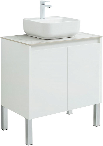 Тумба под раковину Aquanet Nova Lite 75 белый глянец (2 дверцы) 00298850 Тумба под раковину Aquanet Nova Lite 75 белый глянец (2 дверцы) 00298850