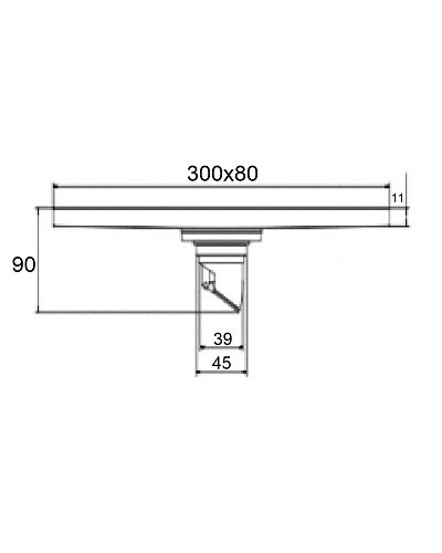 Душевой трап Orange TR01-010ni 80х300 никель Душевой трап Orange TR01-010ni 80х300 никель