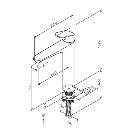 Смеситель для раковины AM.PM Like F8092000 хром Смеситель для раковины AM.PM Like F8092000 хром