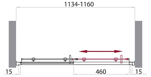 Душевая дверь BelBagno UNO-BF-1-115-C-Cr Душевая дверь BelBagno UNO-BF-1-115-C-Cr