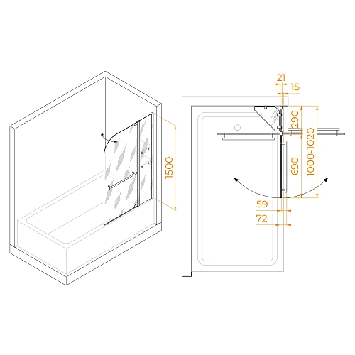 Шторка на ванну RGW Screens SC-08 1000 мм Easy Clean хром Шторка на ванну RGW Screens SC-08 1000 мм Easy Clean хром