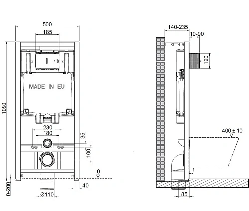 Комплект унитаза Jacob Delafon Vox E21772RU-00 с инсталляцией и кнопкой смыва Комплект унитаза Jacob Delafon Vox E21772RU-00 с инсталляцией и кнопкой смыва