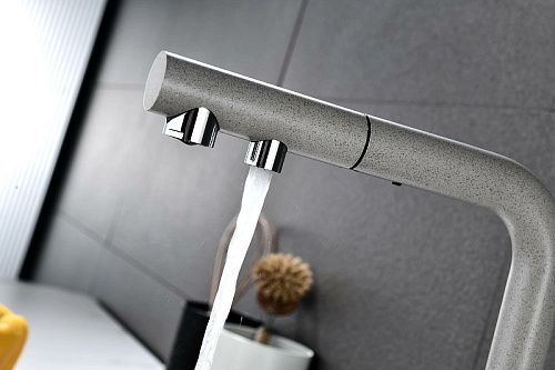 Смеситель для кухни Paulmark SERPENTINE серый Se213222-GR Смеситель для кухни Paulmark SERPENTINE серый Se213222-GR