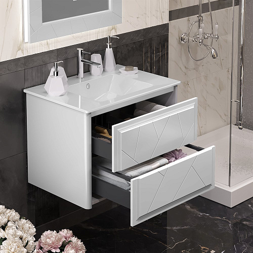 Тумба под раковину Opadiris Луиджи 70 00-00000541 подвесная белый матовый Тумба под раковину Opadiris Луиджи 70 00-00000541 подвесная белый матовый