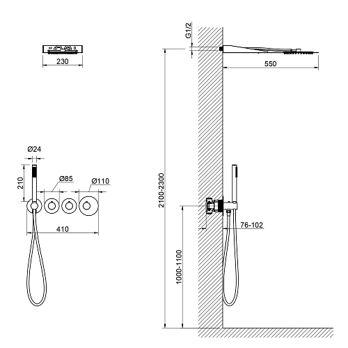 Душевая система Timo Saona SX-2350/00SM встраиваемая с термостатом хром Душевая система Timo Saona SX-2350/00SM встраиваемая с термостатом хром