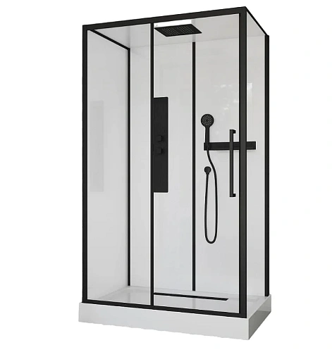 Душевая кабина Ceruttispa AMI120 120x80x210 профиль черный, стекло прозрачное Душевая кабина Ceruttispa AMI120 120x80x210 профиль черный, стекло прозрачное