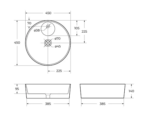 Раковина BelBagno BB1306 450x450 белый Раковина BelBagno BB1306 450x450 белый
