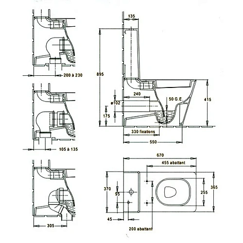 Унитаз напольный Jacob Delafon Reve 5033K-00, с крышкой-сиденьем микролифт, с бачком E4809-00 Унитаз напольный Jacob Delafon Reve 5033K-00, с крышкой-сиденьем микролифт, с бачком E4809-00