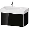Картинка анонса товара «тумба под раковину duravit xsquare xs416804040 подвесная 78 см черный глянцевый»