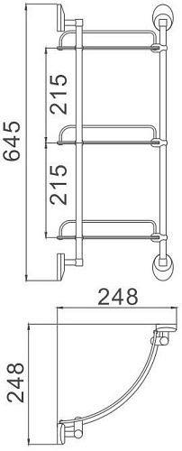 Полка Haiba HB1607-3 стеклянная 3-яруснаяс круглыми ножками Полка Haiba HB1607-3 стеклянная 3-яруснаяс круглыми ножками