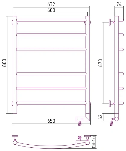 Полотенцесушитель электрический Сунержа Галант 2.0 800х600 МЭМ правый 31-5201-8060 Матовый черный Полотенцесушитель электрический Сунержа Галант 2.0 800х600 МЭМ правый 31-5201-8060 Матовый черный