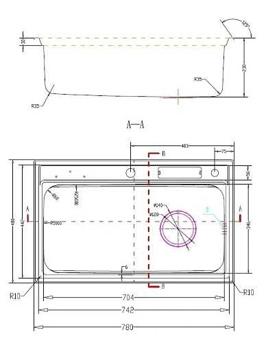 Кухонная мойка Kaiser KSM KSM-7848 нержавеющая сталь Кухонная мойка Kaiser KSM KSM-7848 нержавеющая сталь