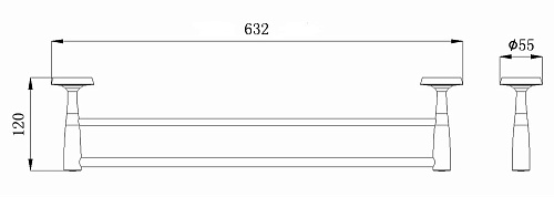 Полотенцедержатель Rush Balearic BA39532 60 см двойной Полотенцедержатель Rush Balearic BA39532 60 см двойной