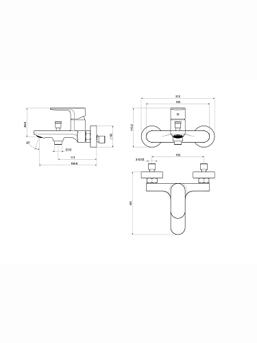 Смеситель для ванны Aquatek АЛЬФА AQ1940MB матовый черный Смеситель для ванны Aquatek АЛЬФА AQ1940MB матовый черный