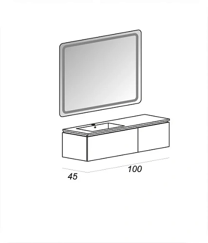 Зеркало CEZARES 54352, 100х90 со встроенной LED подсветкой Зеркало CEZARES 54352, 100х90 со встроенной LED подсветкой