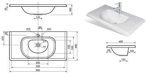 Раковина Эстет Olivia 90 silk ФР-00014959 900х450 накладная Раковина Эстет Olivia 90 silk ФР-00014959 900х450 накладная