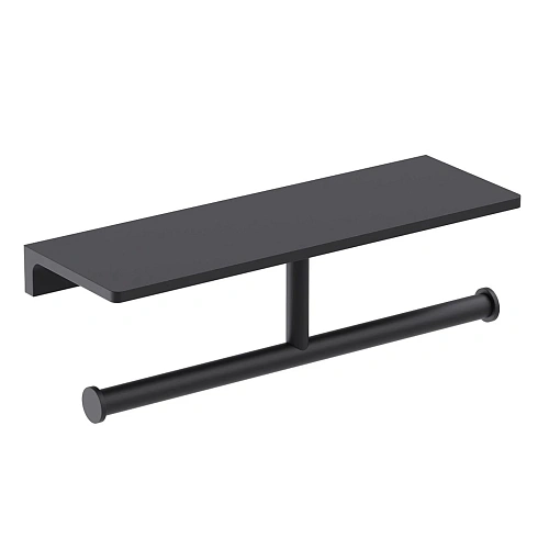 Держатель туалетной бумаги Timo Selene 12045/03 двойной с полкой для телефона черный Держатель туалетной бумаги Timo Selene 12045/03 двойной с полкой для телефона черный