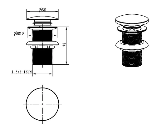 Донный клапан Boheme IMPERIALE 611 Донный клапан Boheme IMPERIALE 611