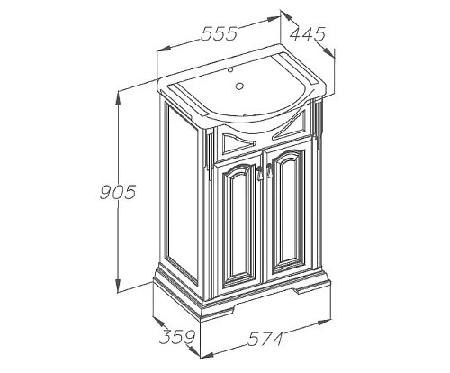 Тумба под раковину Opadiris Риспекто 55, белый матовый (под раковину Капри 55) 00-00005760 Тумба под раковину Opadiris Риспекто 55, белый матовый (под раковину Капри 55) 00-00005760