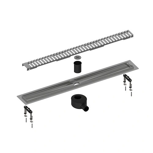 Душевой лоток Timo Drain System 900 с вставкой "lines", Сатин Душевой лоток Timo Drain System 900 с вставкой "lines", Сатин