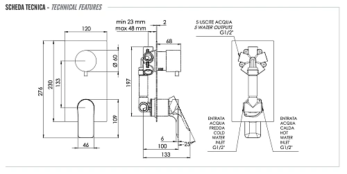 Смеситель для душа Remer Infinity I95 Смеситель для душа Remer Infinity I95