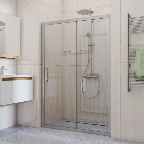 Душевая дверь STWORKI Стокгольм 160 см профиль хром матовый 451469 Душевая дверь STWORKI Стокгольм 160 см профиль хром матовый 451469
