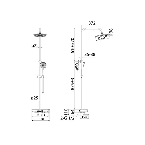 Душевая система Iddis Shelfy (SHEWTBTi06) Душевая система Iddis Shelfy (SHEWTBTi06)