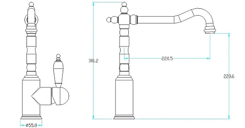 Смеситель для кухни Boheme TRADIZIONALE ORO 102-SW с кристаллом Swarovski Смеситель для кухни Boheme TRADIZIONALE ORO 102-SW с кристаллом Swarovski