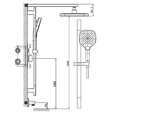 Душевая система ARROW AG3733SHMB-1 встроенная с термостатом черный Душевая система ARROW AG3733SHMB-1 встроенная с термостатом черный