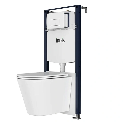 Комплект унитаза IDDIS Calipso Q (CAQPO1GWi73) инсталляция и белая клавиша смыва Комплект унитаза IDDIS Calipso Q (CAQPO1GWi73) инсталляция и белая клавиша смыва