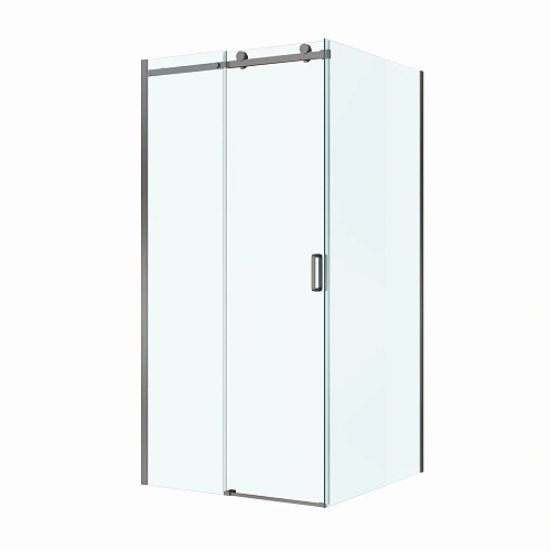 Душевой уголок BelBagno SOFT_CLOSE-2-A-1-100-C-GM 100x100 см, профиль оружейная сталь, стекло прозрачное Душевой уголок BelBagno SOFT_CLOSE-2-A-1-100-C-GM 100x100 см, профиль оружейная сталь, стекло прозрачное