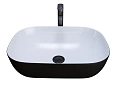 Раковина GROSSMAN Color GR-4041BW (460x320x140) черная белая внутри Раковина GROSSMAN Color GR-4041BW (460x320x140) черная белая внутри