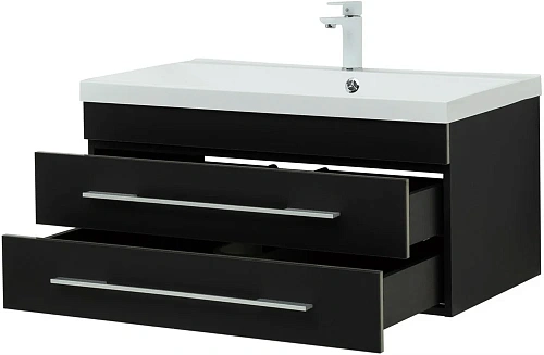 Тумба под раковину Aquanet Верона 90 New черный матовый 00272429 Тумба под раковину Aquanet Верона 90 New черный матовый 00272429