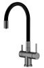 Смеситель для кухни Splenka S70.64.09 с гибким изливом с подключением к фильтру, графит