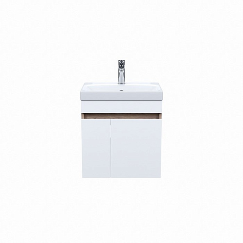 Тумба с раковиной Iddis Zodiac 50 см (ZOD5AD0i95K) подвесная с дверцами белая/под дерево Тумба с раковиной Iddis Zodiac 50 см (ZOD5AD0i95K) подвесная с дверцами белая/под дерево